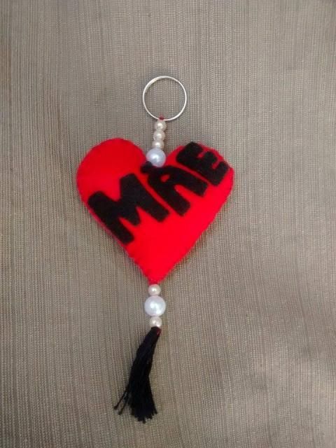 chaveiro simples de feltro para dia das mães chaveiro simples de feltro para dia das mães