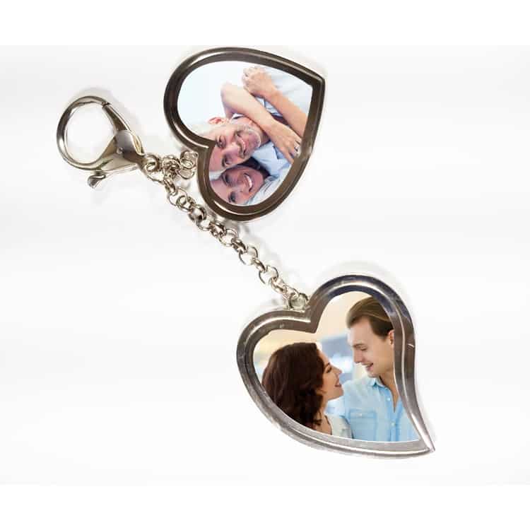 Chaveiro de coração com foto do casal Chaveiro de coração com foto do casal