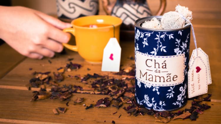 Presente dia das mães caixa de chá caixa de chá