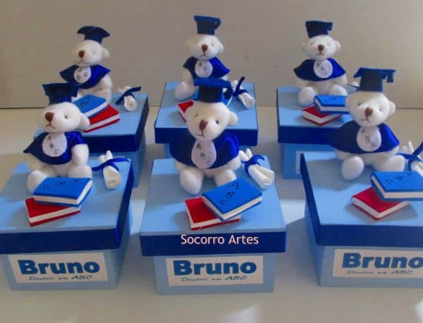 Caixinhas decoradas com ursos de feltro Caixinhas decoradas com ursos de feltro