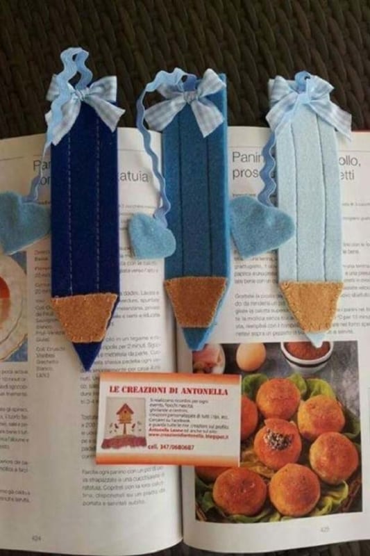 Marca páginas em formato de lápis Marca páginas em formato de lápis