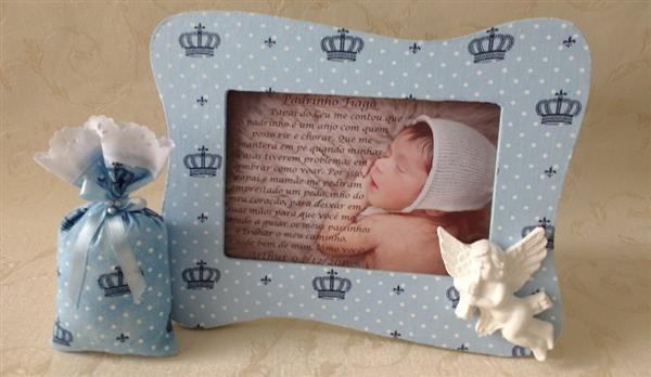 Porta retrato para lembrancinhas para padrinhos de batizado Presente para padrinhos de batismo