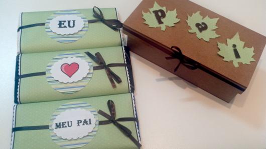 caixa com barras de chocolate decoradas para dia dos pais caixa com barras de chocolate decoradas para dia dos pais