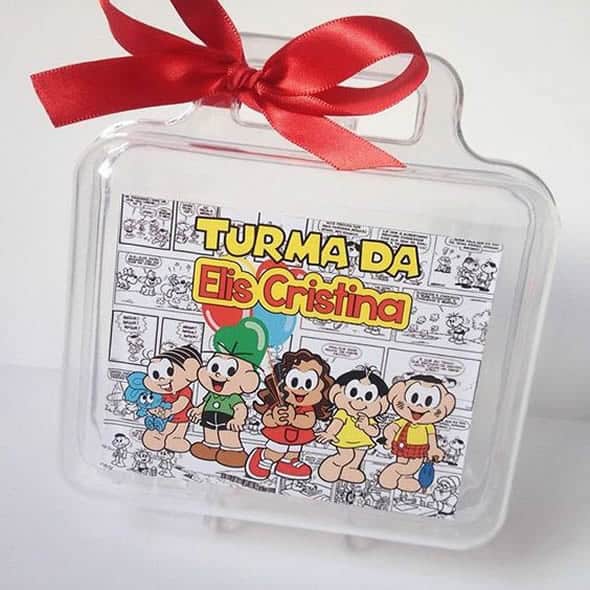 Maletinha personalizada para lembrancinha Turma da Mônica simples36 Maletinha personalizada para lembrancinha Turma da Mônica simples36