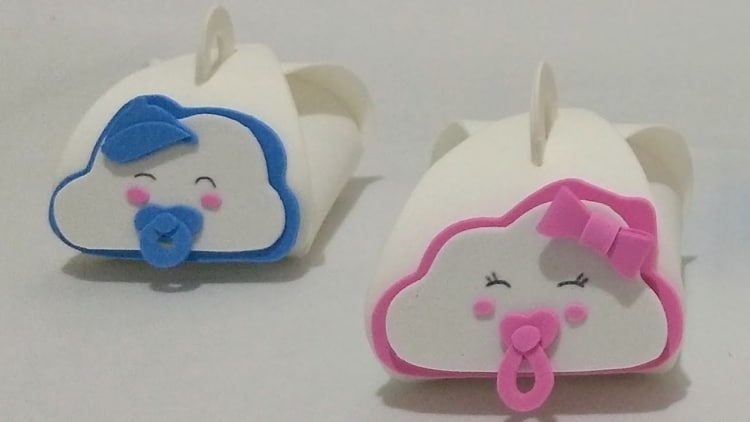 Trouxinhas de EVA para chá revelação Chuva de Amor lembrancinha chá revelação Chuva de Amor