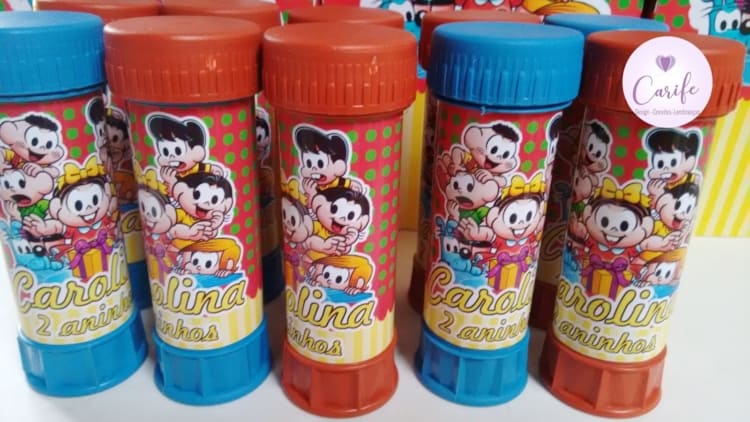 Tubo bolhas de sabão para lembrancinha Turma da Mônica simples38 Tubo bolhas de sabão para lembrancinha Turma da Mônica simples38