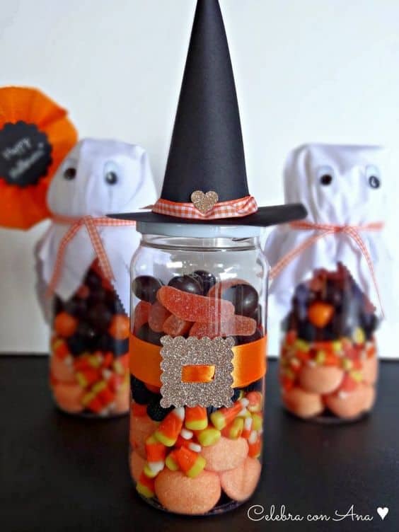 Vidros com doces para halloween Vidros com doces para halloween