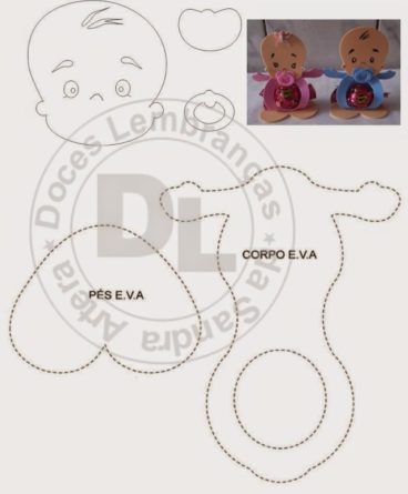 Lembrancinhas de chá de bebê em EVA Moldes + Como fazer!