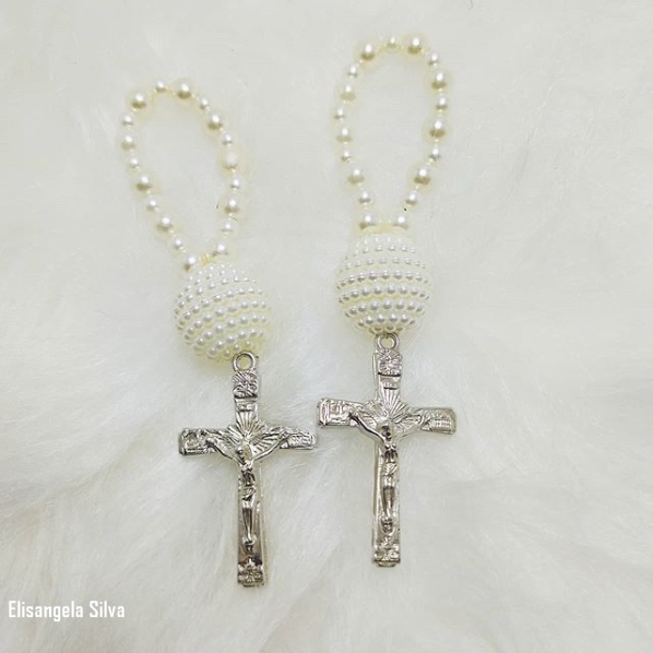 mini terço de pérolas para lembrancinha de crisma mini terço de pérolas para lembrancinha de crisma