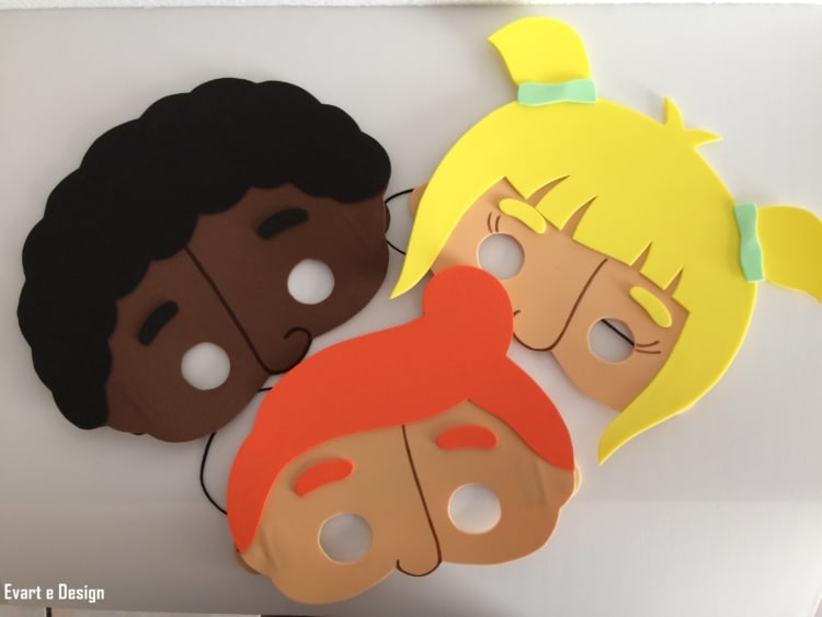 máscaras de EVA turma Mundo Bita máscaras de EVA turma Mundo Bita
