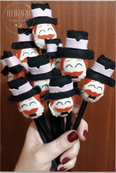 ponteira de lápis de feltro para lembrancinha mundo Bita ponteira de lápis de feltro para lembrancinha mundo Bita