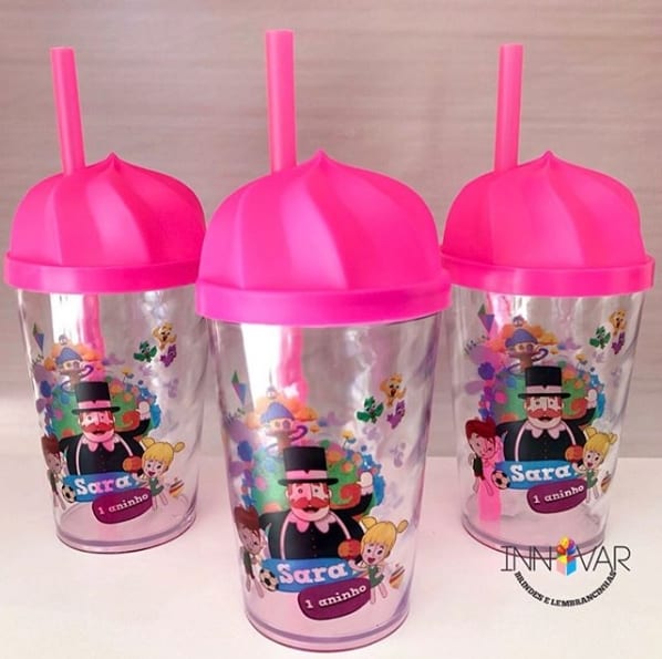 copo personalizado para festa mundo Bita rosa copo personalizado para festa mundo Bita rosa