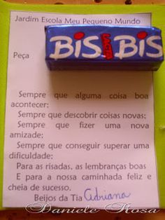 mensagem com chocolate Bis para lembrancinha escolar mensagem com chocolate Bis para lembrancinha escolar