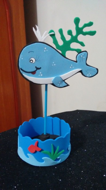 6 lembrancinha e centro de mesa em EVA para festa fundo do mar lembrancinha e centro de mesa em EVA para festa fundo do mar