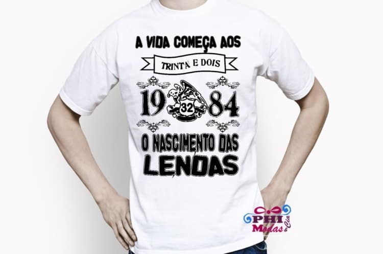 Camiseta criativa para homens com 32 anos Camiseta criativa para homens com 32 anos