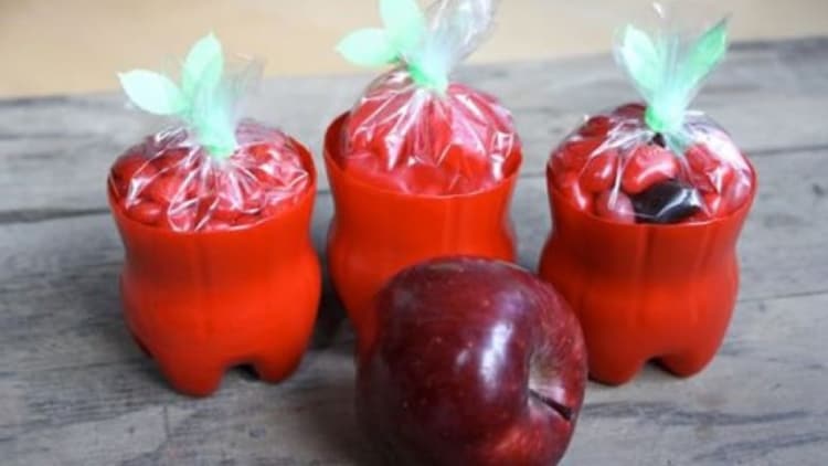 Garrafa PET vermelha para lembrancinha branca de neve lembrancinha Branca de Neve