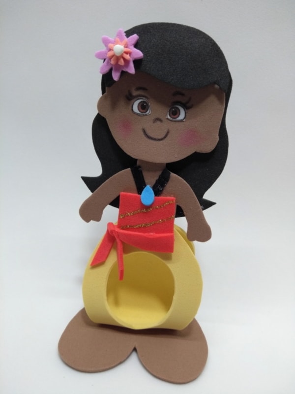 Inspiração de Moana em EVA para porta bombons Inspiração de Moana em EVA para porta bombons