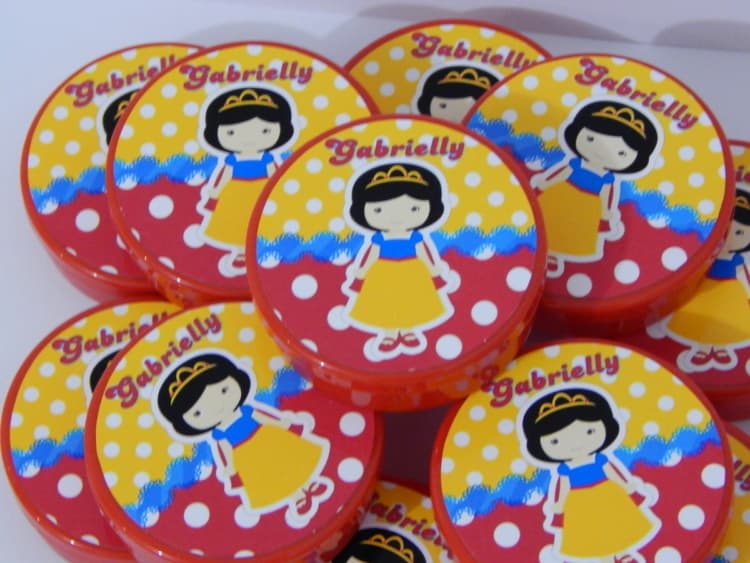 Latinhas de plástico branca de neve baby lembrancinha Branca de Neve