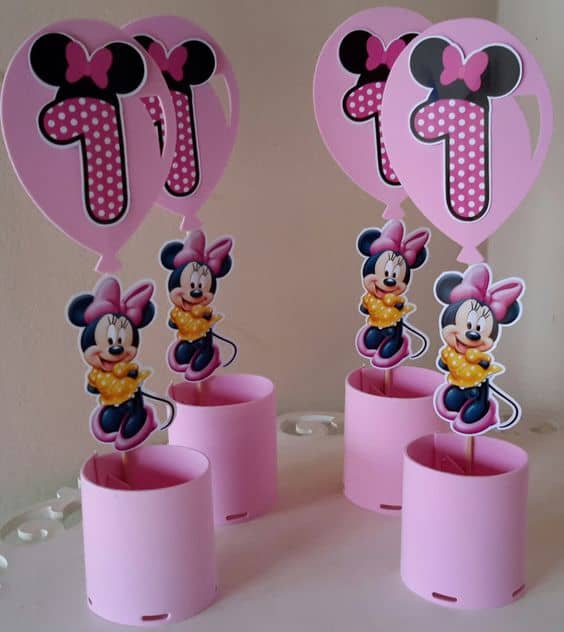 Lembrancinhas e centros de mesa da Minnie rosa lembrancinhas da minnie