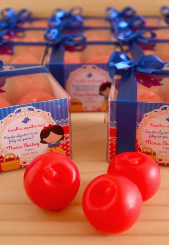 Lembrancinhas simples da Branca de Neve Lembrancinha Branca de Neve sim