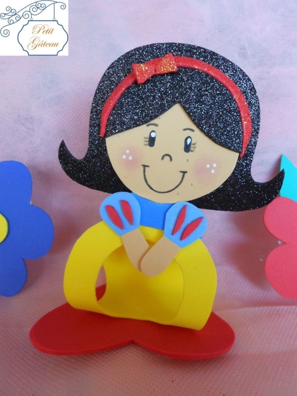 Porta bombom lindo da Branca de Neve com fglitter Porta bombom lindo da Branca de Neve com fglitter