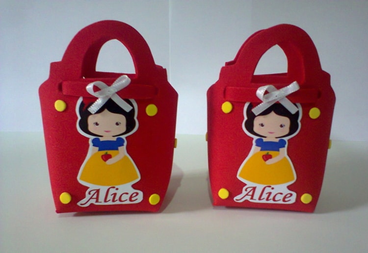Sacola vermelha de EVA da Branca de Neve Sacola vermelha de EVA da Branca de Neve