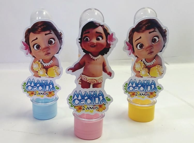 Tubetes da Moana Baby lembrancinhas da Moana
