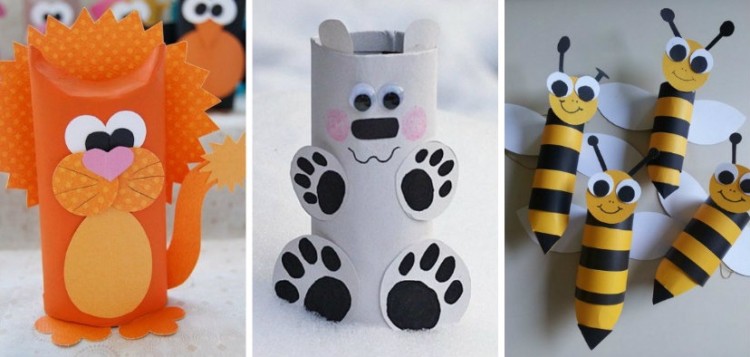 diy animais com rolos de papel