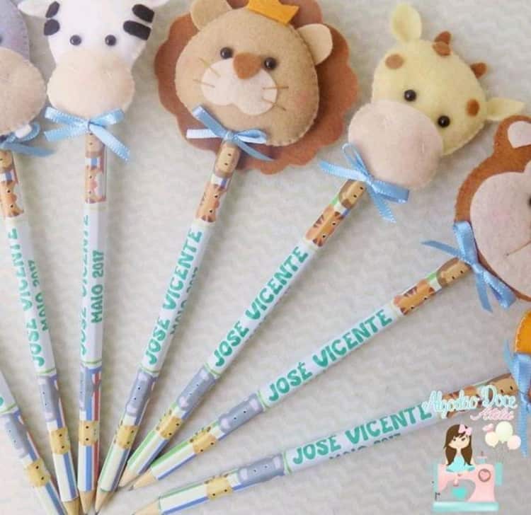 lápis personalizado com ponteira de feltro para lembrancinha safari lápis personalizado com ponteira de feltro para lembrancinha safari