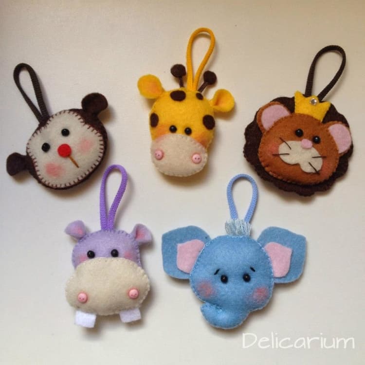 chaveiro de animais de feltro chaveiro de animais de feltro