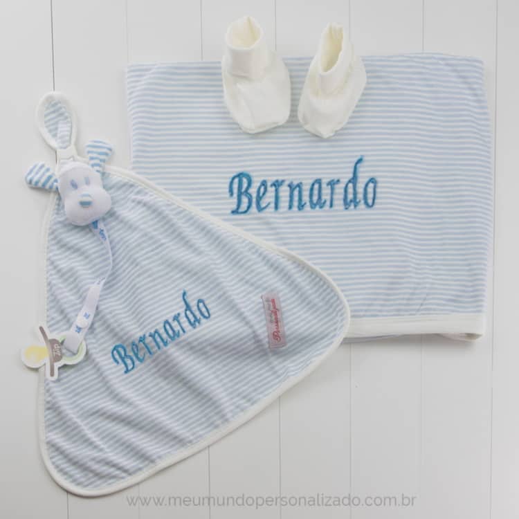 kit bordado e personalizado para bebê