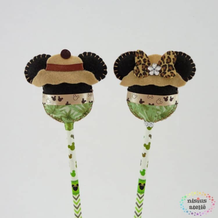 lápis decorado com ponteira Mickey safari lápis decorado com ponteira Mickey safari
