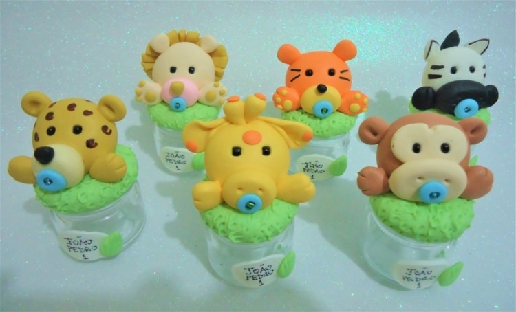potinhos decorados em biscuit para festa safari baby potinhos decorados em biscuit para festa safari baby