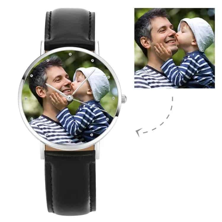 relógio personalizado com foto para pai