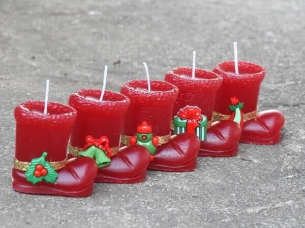 Velas em formato de botinhas Velas em formato de botinhas