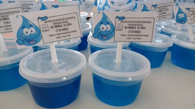 potinho de gelatina azul para lembrancinha dia da água potinho de gelatina azul para lembrancinha dia da água