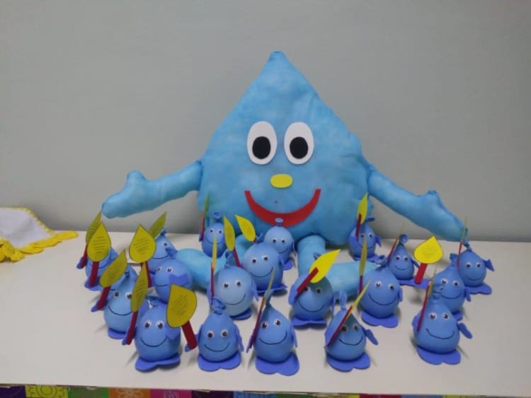 lembrancinha com bexiga azul para dia da água lembrancinha com bexiga azul para dia da água