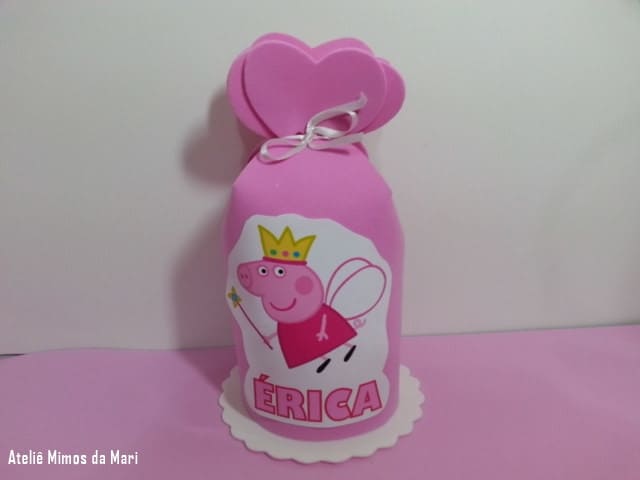 molde sacolinha peppa pig  Peppa pig, Sacolinha surpresa, Molde sacolinha