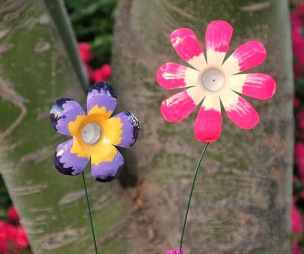 flor de garrafa plástica para lembrancinha primavera