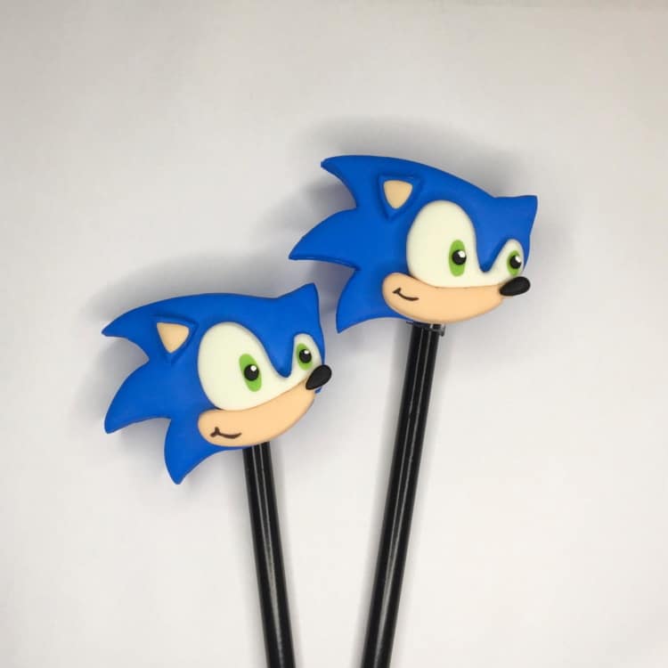 ponteira de lápis em EVA para lembrancinha Sonic