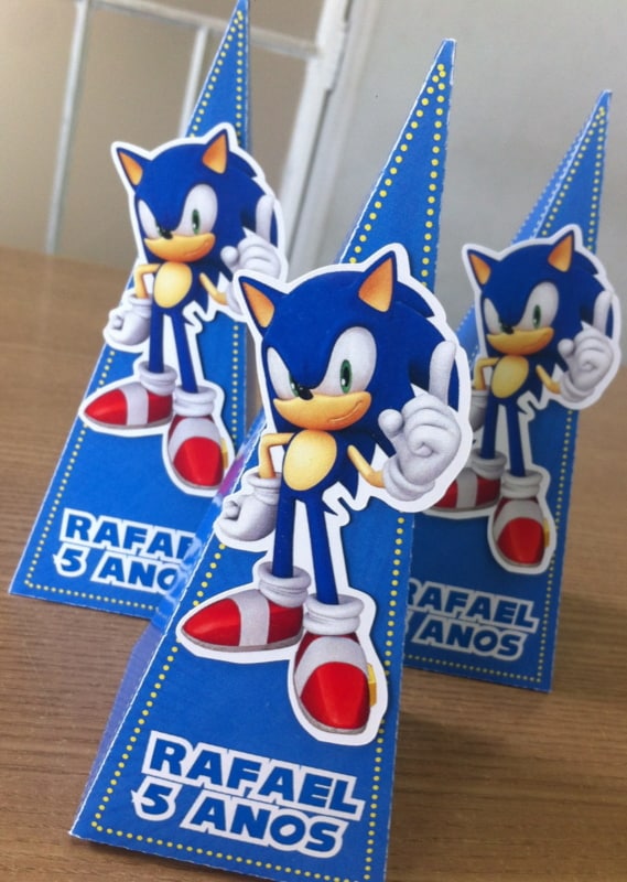 caixinha personalizada para lembrancinha Sonic