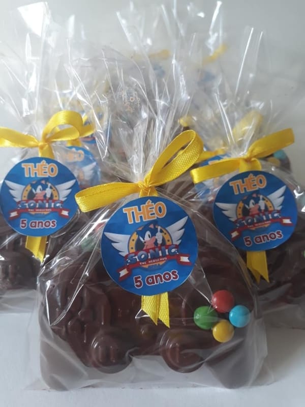 lembrancinha de chocolate personalizada para festa Sonic