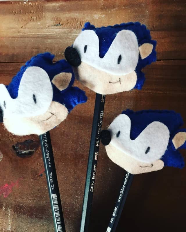 ponteira de lápis para lembrancinha Sonic