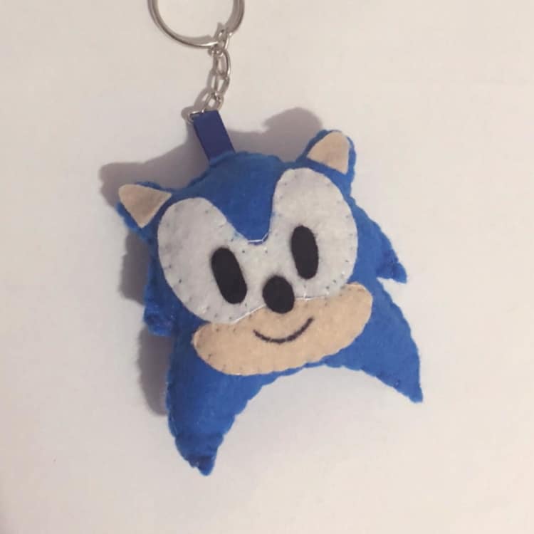 chaveiro de feltro Sonic
