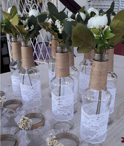 25 garrafas de vidro para lembrancinha de casamento @ateliedanega 25 garrafas de vidro para lembrancinha de casamento @ateliedanega