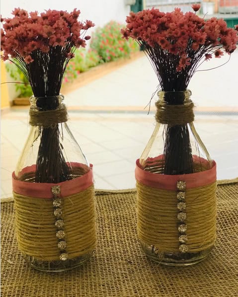 5 lembrancinha rústica com garrafa de vidro @decorabete 5 lembrancinha rústica com garrafa de vidro @decorabete