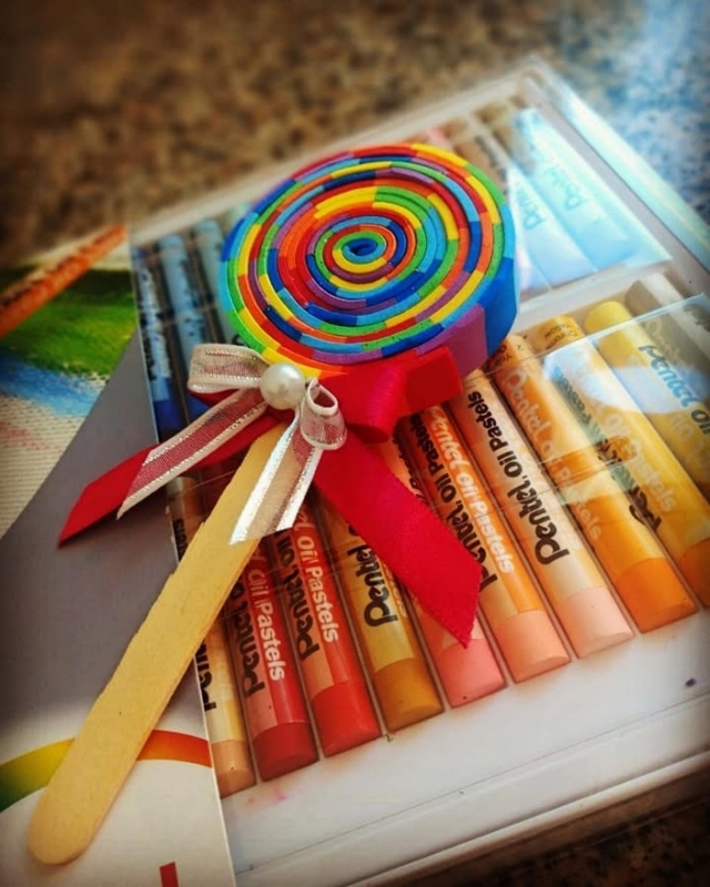 19 pirulito de EVA colorido @tianay.arte
