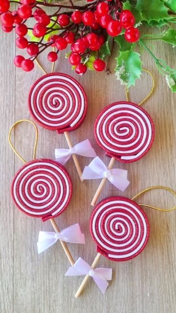 21 pirulito de EVA para natal Pinterest