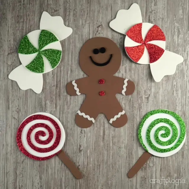 24 pirulito de EVA natal Craftologia